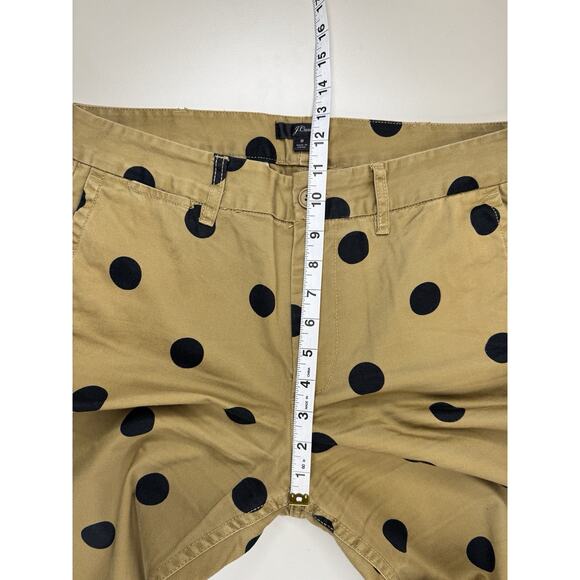 J.Crew Polka Dot Chino Pants Womens 8 Tan Black Ankle Crop 100% Cotton Preppy - Picture 4 of 12